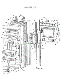 02 - Fresh Food Door parts for Ge Refrigerator TFX24FGB from AppliancePartsPros.com