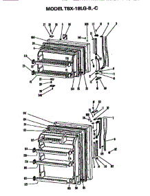 Doors parts for Ge Refrigerator TBX18LGB from AppliancePartsPros.com
