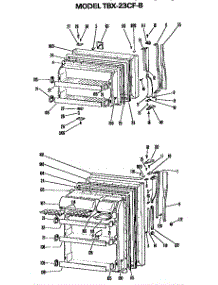 Doors parts for Ge Refrigerator TBX23CFB from AppliancePartsPros.com