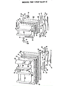 Door parts for Ge Refrigerator TBF17CFC from AppliancePartsPros.com