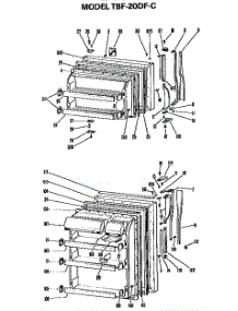 Doors parts for Ge Refrigerator TBF20DFC from AppliancePartsPros.com