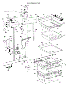 03 - Fresh Food Section parts for Ge Refrigerator TFX22RFB from AppliancePartsPros.com