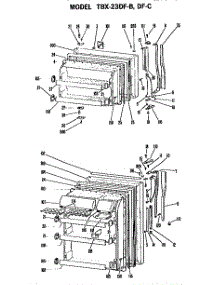Doors parts for Ge Refrigerator TBX23DFB from AppliancePartsPros.com