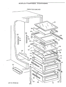 05 - Fresh Food Shelves parts for Ge Refrigerator TFK24PRXBAA from AppliancePartsPros.com