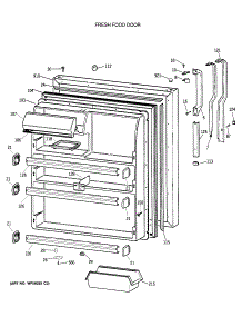 02 - Fresh Food Door parts for Ge Refrigerator TBH21JATERWH from AppliancePartsPros.com