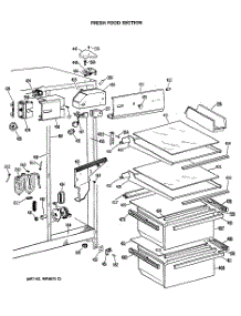 03 - Fresh Food Section parts for Ge Refrigerator TFH22JRSBAD from AppliancePartsPros.com