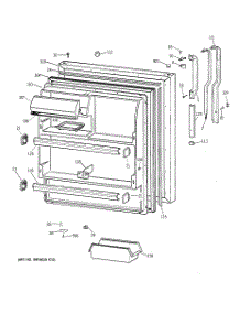 02 - Fresh Food Door parts for Ge Refrigerator TBH18DAXTRAA from AppliancePartsPros.com