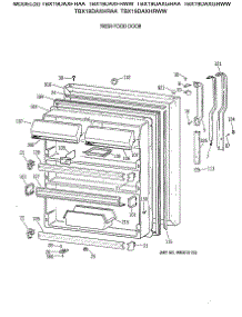 02 - Fresh Food Door parts for Ge Refrigerator TBX19DAXFRAA from AppliancePartsPros.com