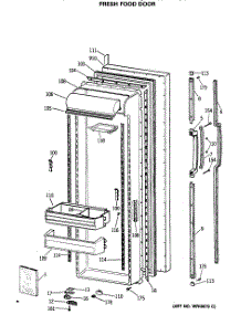 02 - Fresh Food Door parts for Ge Refrigerator TFX27VRSBWH from AppliancePartsPros.com