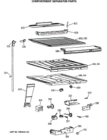 05 - Compartment Separator Parts parts for Ge Refrigerator MTE18EASNRWH from AppliancePartsPros.com