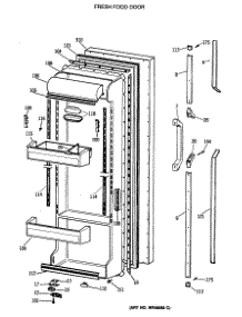 02 - Fresh Food Door parts for Ge Refrigerator TFG22PRTCWW from AppliancePartsPros.com