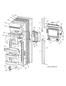 02 - Fresh Food Door parts for Ge Refrigerator TFK27PFZBWW from AppliancePartsPros.com