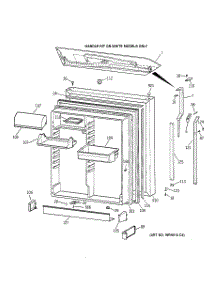 02 - Fresh Food Door parts for Ge Refrigerator TBE19PATMRWW from AppliancePartsPros.com