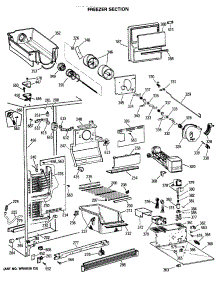 03 - Freezer Section parts for Ge Refrigerator TFG24ZFSCWH from AppliancePartsPros.com