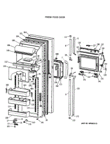 02 - Fresh Food Door parts for Ge Refrigerator TFG27PFTCBB from AppliancePartsPros.com