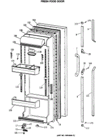 02 - Fresh Food Door parts for Ge Refrigerator TFG24PRSCBB from AppliancePartsPros.com