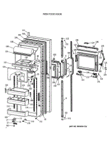 02 - Fresh Food Door parts for Ge Refrigerator TFG27ZFVAWH from AppliancePartsPros.com