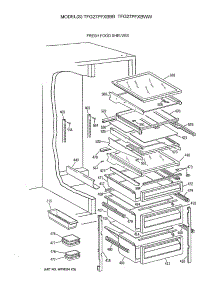 05 - Fresh Food Shelves parts for Ge Refrigerator TFG27PFXBBB from AppliancePartsPros.com