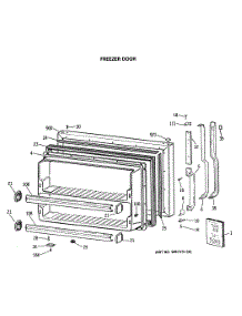 02 - Freezer Door parts for Ge Refrigerator TBX18JASGRWH from AppliancePartsPros.com