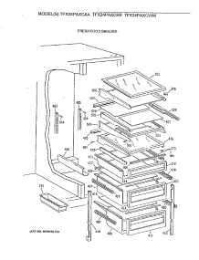 04 - Fresh Food Shelves parts for Ge Refrigerator TFX24PAXCAA from AppliancePartsPros.com