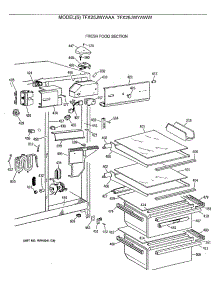03 - Fresh Food Section parts for Ge Refrigerator TFX25JWYAWW from AppliancePartsPros.com