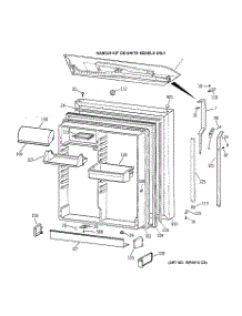 02 - Fresh Food Door parts for Ge Refrigerator TBX19PATFRAA from AppliancePartsPros.com