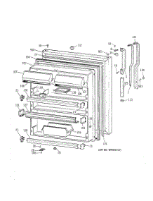 02 - Fresh Food Door parts for Ge Refrigerator TBT25JAXFRWW from AppliancePartsPros.com