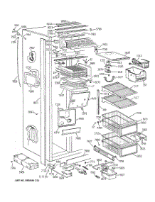 03 - Freezer Section parts for Ge Refrigerator ZIS48NSB from AppliancePartsPros.com