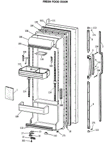 02 - Fresh Food Door parts for Ge Refrigerator TFX24VRSBAD from AppliancePartsPros.com