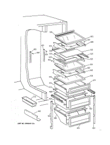 05 - Fresh Food Shelves parts for Ge Refrigerator TPX21BRXDWW from AppliancePartsPros.com