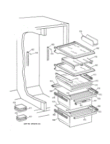 05 - Fresh Food Shelves parts for Ge Refrigerator TFG27ZFXDWH from AppliancePartsPros.com