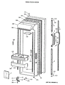 02 - Fresh Food Door parts for Ge Refrigerator TFK27ZRTCAA from AppliancePartsPros.com