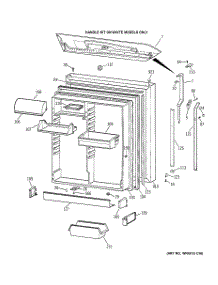 02 - Fresh Food Door parts for Ge Refrigerator TBX22QIYARWW from AppliancePartsPros.com