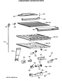 05 - Compartment Separator Parts parts for Ge Refrigerator TBH21DASRRAD from AppliancePartsPros.com