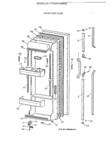 02 - Fresh Food Door parts for Ge Refrigerator TFG24PEXBWH from AppliancePartsPros.com