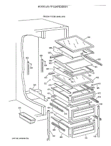 05 - Fresh Food Shelves parts for Ge Refrigerator TFG24PEXBWH from AppliancePartsPros.com