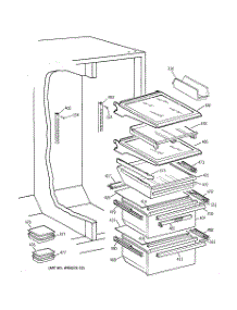 06 - Fresh Food Shelves parts for Ge Refrigerator TFK28ZFZCAA from AppliancePartsPros.com