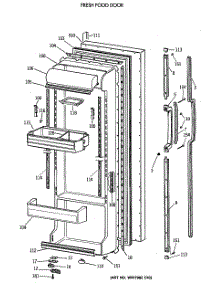 02 - Fresh Food Door parts for Ge Refrigerator TFG24ZRVAWH from AppliancePartsPros.com