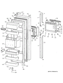 02 - Fresh Food Door parts for Ge Refrigerator TFK28PFZAWW from AppliancePartsPros.com