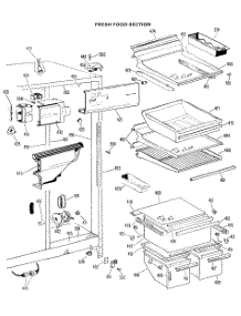 03 - Fresh Food Section parts for Ge Refrigerator TFX22DJB from AppliancePartsPros.com