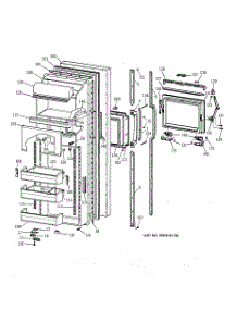 02 - Fresh Food Door parts for Ge Refrigerator MSK27DHXEWH from AppliancePartsPros.com