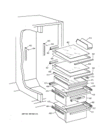 05 - Fresh Food Shelves parts for Ge Refrigerator MSK27DHXEWH from AppliancePartsPros.com