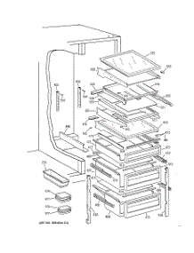 05 - Fresh Food Shelves parts for Ge Refrigerator TFX27PFXFAA from AppliancePartsPros.com