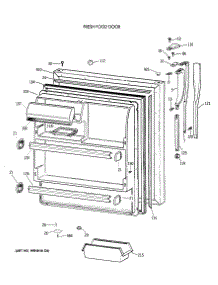 02 - Fresh Food Door parts for Ge Refrigerator MTG18EAXDRWH from AppliancePartsPros.com