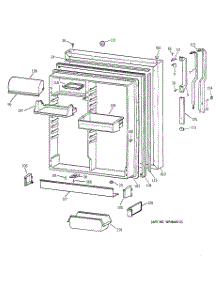 02 - Fresh Food Door parts for Ge Refrigerator TBX19ZAZCRAA from AppliancePartsPros.com