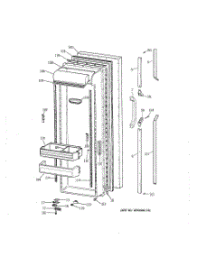02 - Fresh Food Door parts for Ge Refrigerator TFT27PRXDAA from AppliancePartsPros.com
