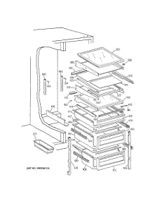 05 - Fresh Food Shelves parts for Ge Refrigerator TFG24PRXCWW from AppliancePartsPros.com