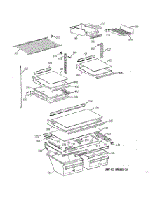 04 - Shelf Parts parts for Ge Refrigerator TBX21MAXJRWW from AppliancePartsPros.com