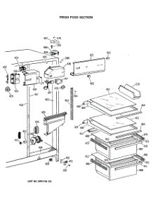 03 - Fresh Food Section parts for Ge Refrigerator MSX22GASMAD from AppliancePartsPros.com