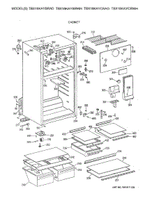 02 - Cabinet parts for Ge Refrigerator TBX18KAYBRAD from AppliancePartsPros.com